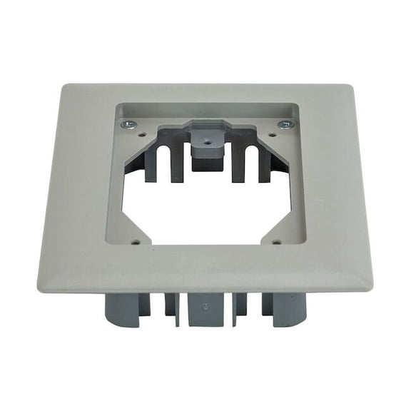 Hubbell Wiring Systems PFBRFGY1 Plastic 1-Gang Flush Rectangular Non-Metallic Carpet Flange, 4-7/8" Width x 6" Height, Gray