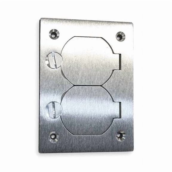 Box Cover, Floor Box Type, 1 Gang, Aluminum, Duplex Receptacle Cover Type