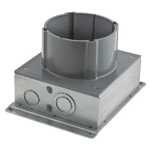 Hubbell Wiring Device-Kellems Floor Box,PVC and Steel,175.7 cu. in. S1SFB