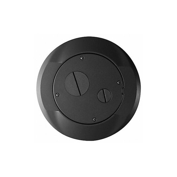 Hubbell Wiring Systems S1SPFFBL Cast Aluminum System One Carpet Furniture Feed Cover/Flange Sub-Plate, Black