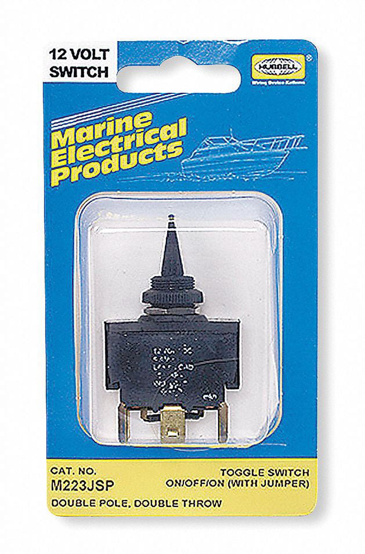 Hubbell Wiring DeviceKellems Marine Toggle Switch,DPDT,1/4 in. Solder M223JSP
