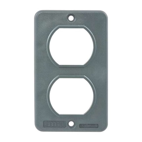 Hubbell Wiring Device-Kellems Outlet Box Plate,For Duplex Receptacle HBL3051
