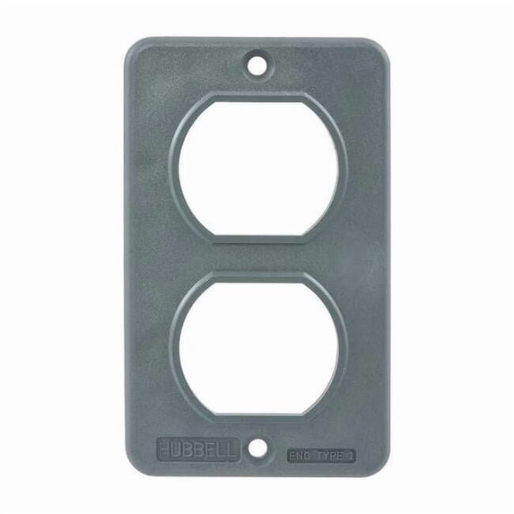 Hubbell Wiring Device-Kellems Outlet Box Plate,For Duplex Receptacle HBL3051