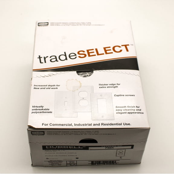 Hubbell Wiring Device-Kellems P8BK 1-G Black Wall Plate 25 Pack