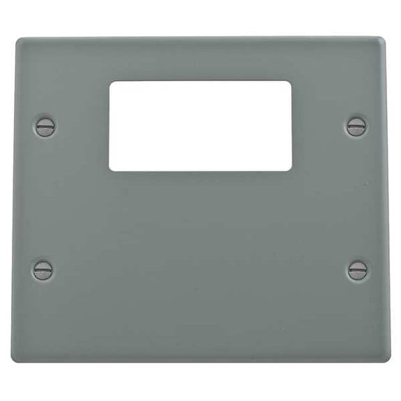 Hubbell Premise Wiring Metal Raceway, Plate, 2-Gang, 1 Styleline/Blank, HBL4750 Series, Gray
