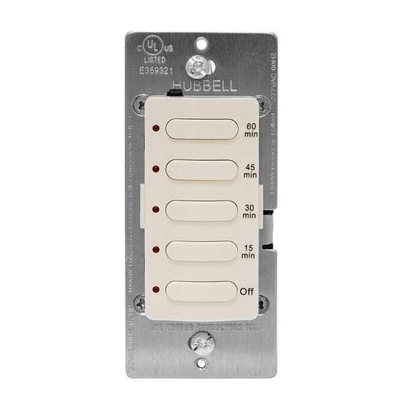 Hubbell Wiring Device-Kellems Timer, Electronic, 120/277V, Light Almond DT5060LA