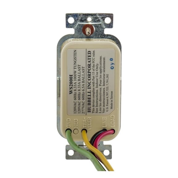 Hubbell Wiring Device-Kellems Vac Snsr,PIR,120V AC,Ivory WS1001I