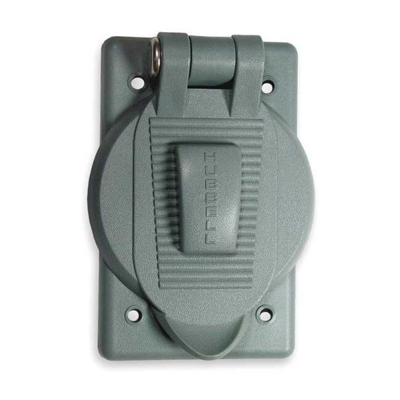 Hubbell Wiring Device-Kellems Weatherproof Cover,Thermoplastic,Gray HBL7424WO