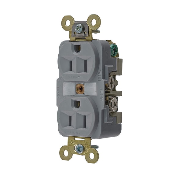Hubbell Wiring Device-kellems Receptacle Gray Nylon HBL5262GY