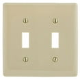 thumbnail image 1 of Hubbell Wiring Ivory NPJ2I 2-Gang Mid-Size Toggle Switch Wallplate Cover, 1 of 4
