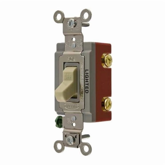 Wall Swtch, 1-Pol, 120/277V, 20A, Ivry, Toggl HBL1221IL