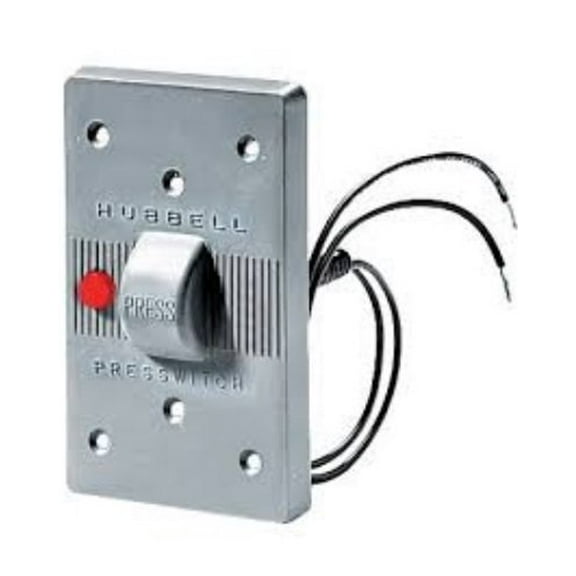 Hubbell Wiring Systems HBL1785 Presswitch Neoprene FS/FD Box Weatherproof Switch Plate with 125V Red Pilot Light, 2-15/16" Width x 4-5/8" Height, Gray CA2