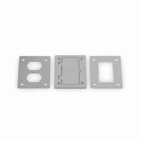 Hubbell Wiring Device-Kellems Floor Box Cover,Rectangular,Gray PFBR826GYA
