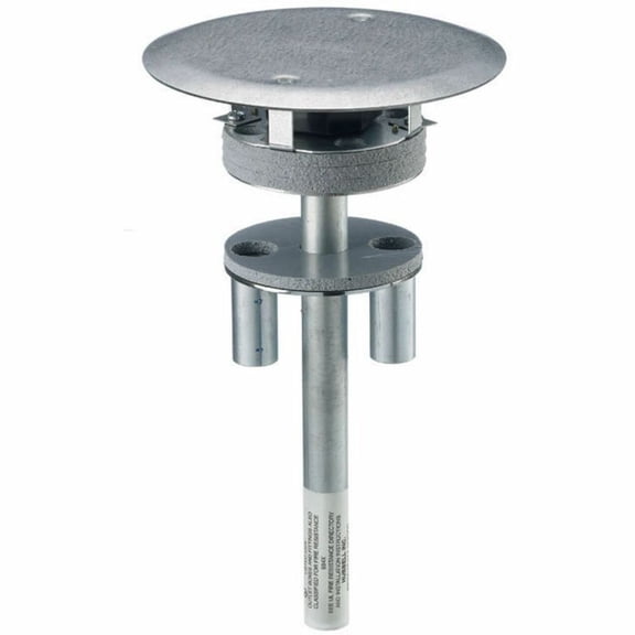 Poke-Through Box, 91.2 cu in, Wiring Box Type, 1 Gang, Steel, Round Shape
