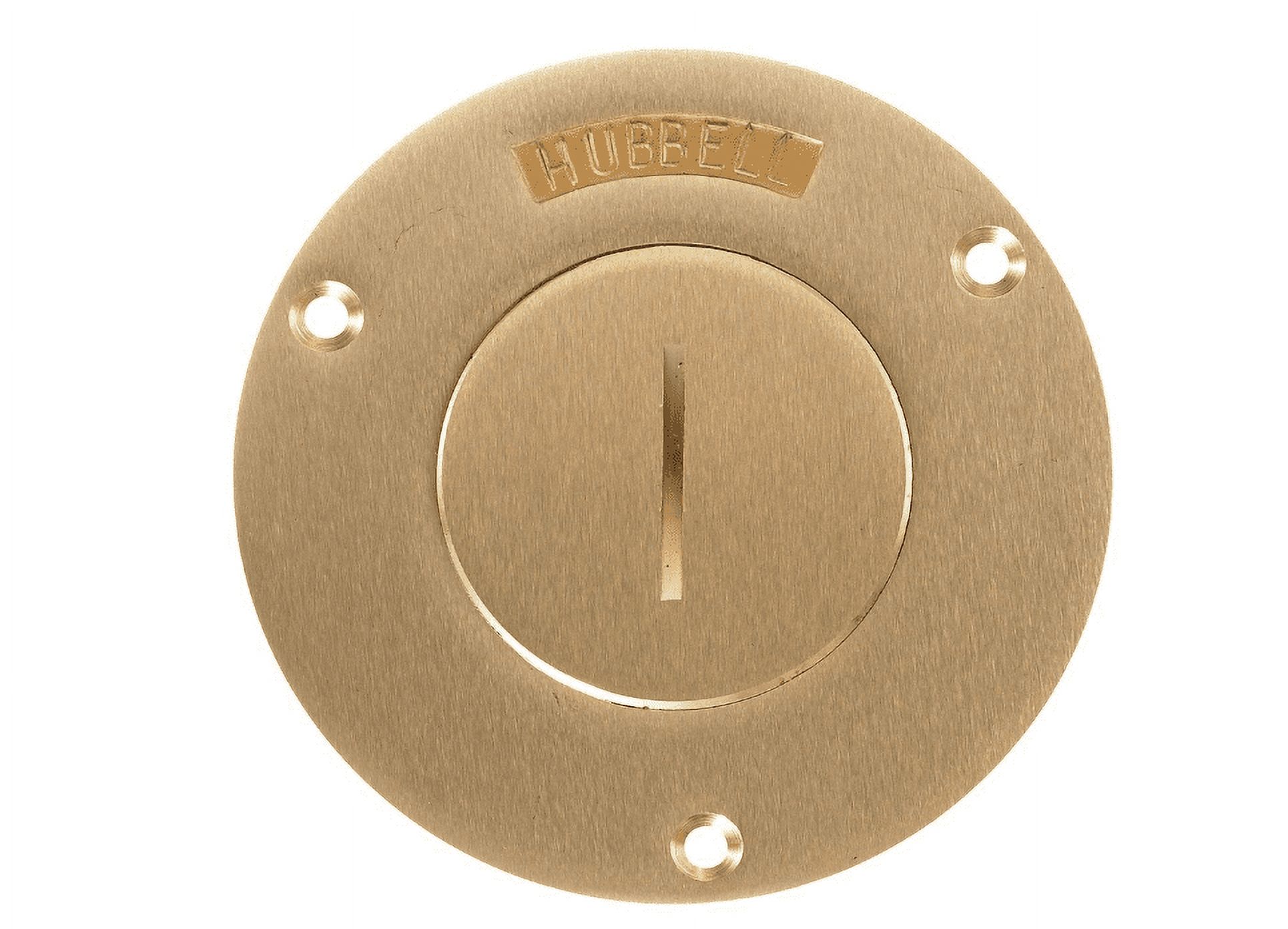 Hubbell Wiring Systems S2925 Brass Round Floor Box Single Receptacle ...