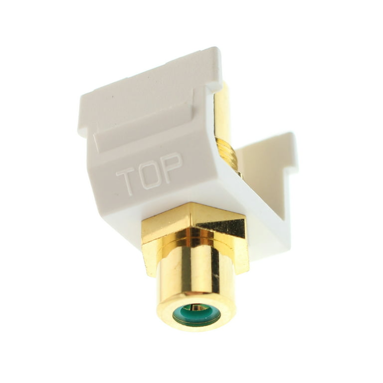 Hubbell Wiring Systems SFRCGNFFW In-Fine Connector, Audio/Video, RCA Gold  Pass-Through F/F Coupler, White