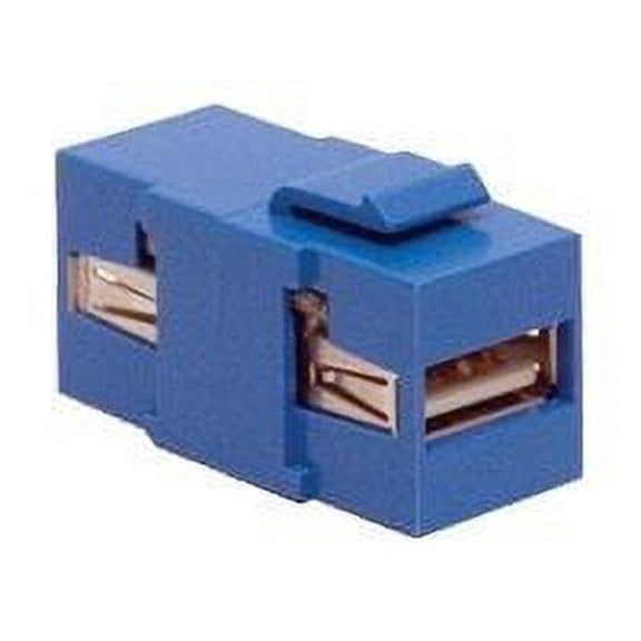 Hubbell Wiring Systems SFUSBAAB iSTATION Snap Fit Fitting USB 2.0 AV Connector, A-to-A, Blue