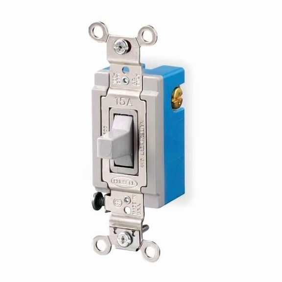 Hubbell Wiring Device-Kellems Wall Switch, 120/277V, 15A, 3-Position HBL1556GY