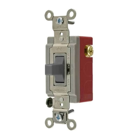 Hubbell Wiring Device-Kellems Wall Switch, 120/277V, 20A, 3-Position HBL1557GY
