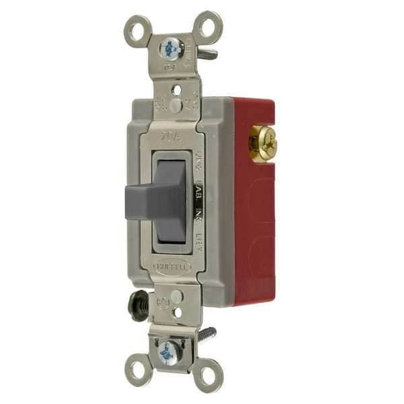 Hubbell Wiring Device-Kellems Wall Switch, 120/277V, 20A, 3-Position HBL1557GY