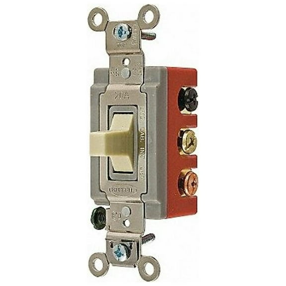 Hubbell Wiring Device-Kellems Wall Switch, 2-Pole, Toggle, 20A, Ivory HBL1386I
