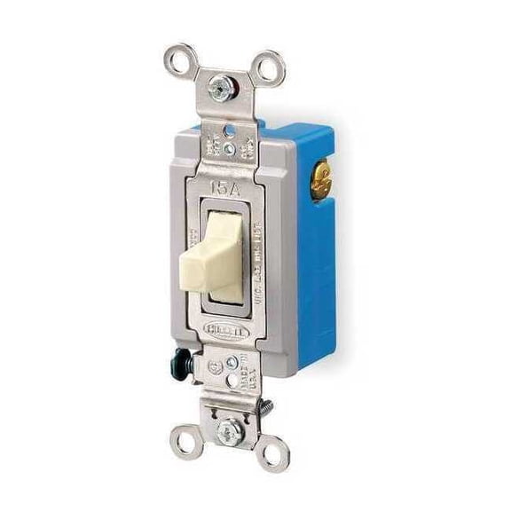 Hubbell Wiring Device-Kellems Wall Switch, Toggle, Momentary, Ivory HBL1557I