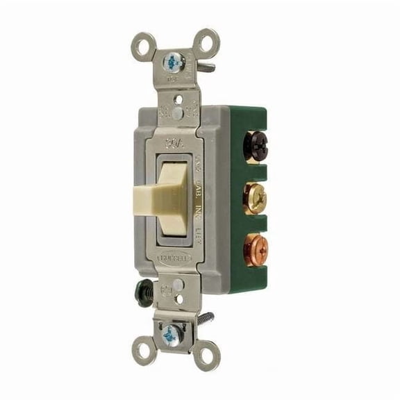 Wall Swtch, 2-Pol, 120/277V, 30A, Ivry, Toggl HBL1388I