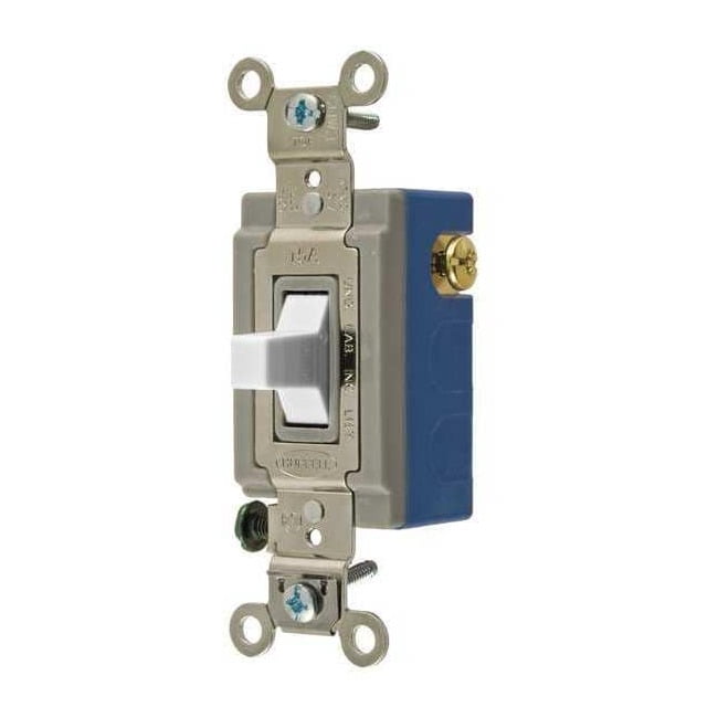 Hubbell Wiring Device-Kellems WllSwtch,Wht,15A;Bk;Sd,SnglPole/DblThrow ...
