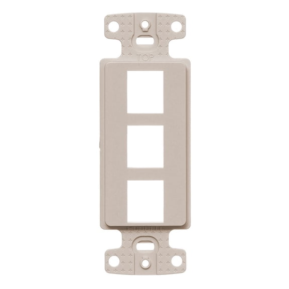 Hubbell netSELECT NS613LA Light Almond 3-Port Modular Jack Decorator Frame Insert