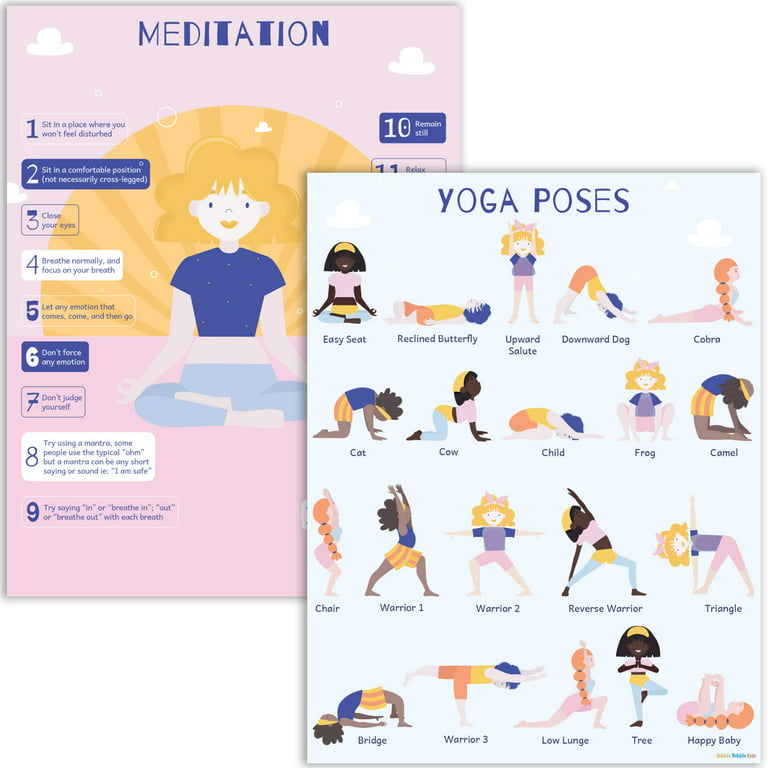 Hubble Bubble Kids Yoga & Mindfulness Poster Set - 2 Pack