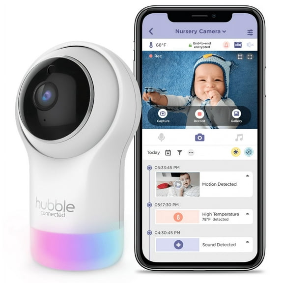 Hubble Nursery Pal Glow 5" HD Video Baby Monitor with Pan, Light Night