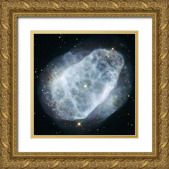 Hubble Space Telescope 12x12 Gold Ornate Wood Framed with Double Matting Museum Art Print Titled - NGC 6153 - A Nitrogen-Rich Nebula