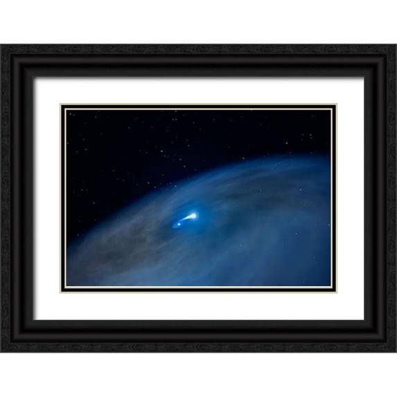 Hubble Space Telescope 18x13 Black Ornate Wood Framed with Double Matting Museum Art Print Titled - Star NaSt1 - Nicknamed Nasty 1