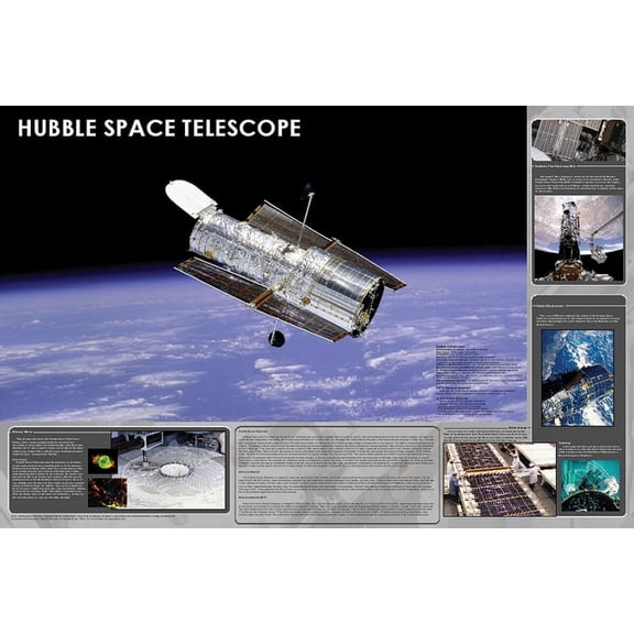 Feenixx Hubble Space Telescope Educational Poster 36.5 x 24.5 Laminated