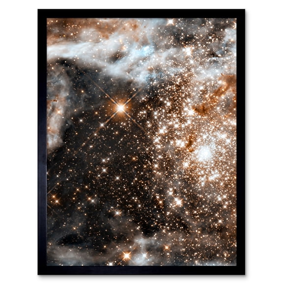 Hubble Space Telescope Image 30 Doradus Nebula In Infrared Starbirth Region Globular Cluster In The Large Magellanic Cloud Galaxy Art Print Framed Poster Wall Decor 12x16 inch