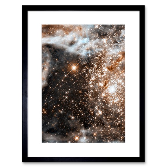 Hubble Space Telescope Image 30 Doradus Nebula In Infrared Starbirth Region Globular Cluster In The Large Magellanic Cloud Galaxy Artwork Framed Wall Art Print 9X7 Inch