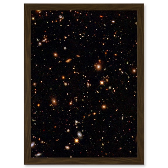 Hubble Space Telescope Image A Look Into The Universe's Past Ultra Deep Field Near Infrared View Of Distant Galaxies Billions Of Light Years Away Artwork Framed Wall Art Print A4