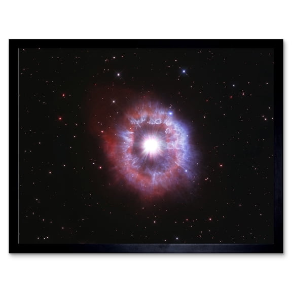 Hubble Space Telescope Image AG Carinae Bright Luminous Blue Variable Celebrity Star With An Expanding Glowing Red Halo Ring Of Gas And Dust Art Print Framed Poster Wall Decor 12x16 inch