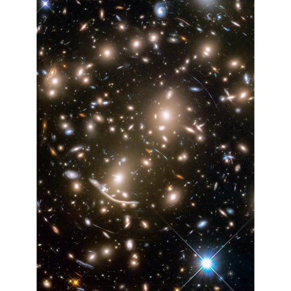 Hubble Space Telescope Image Abell 370 Galaxy Cluster NASA's Great Observatories Capture Earliest Stages Of Intergalactic Evolution Unframed Wall Art Print Poster Home Decor Premium