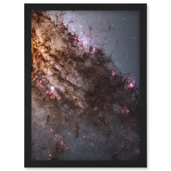 Hubble Space Telescope Image Active Galaxy Centaurus A Galactic Nucleus Stellar Birth In Elliptical Disk Gas Dust With Supermassive Dark Hole Center Artwork Framed Wall Art Print A4
