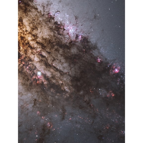 Hubble Space Telescope Image Active Galaxy Centaurus A Galactic Nucleus Stellar Birth In Elliptical Disk Gas Dust With Supermassive Dark Hole Center Unframed Wall Art Print Poster Home Decor Premium
