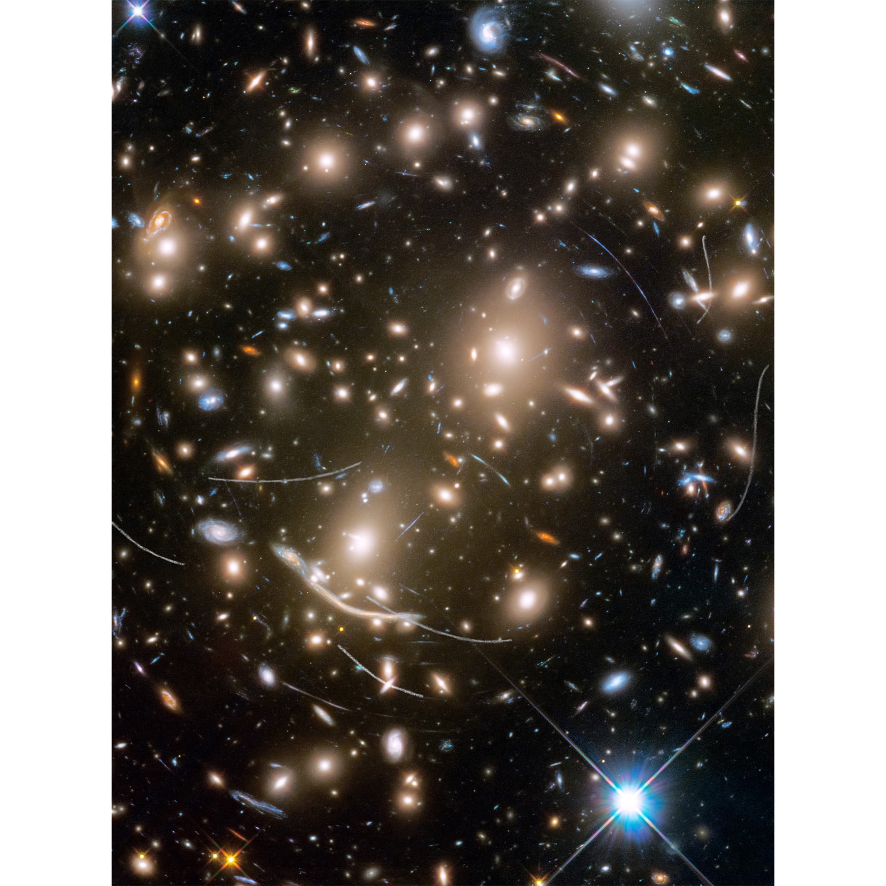 Hubble Space Telescope Image Asteroids In Hubble Frontier Field Abell