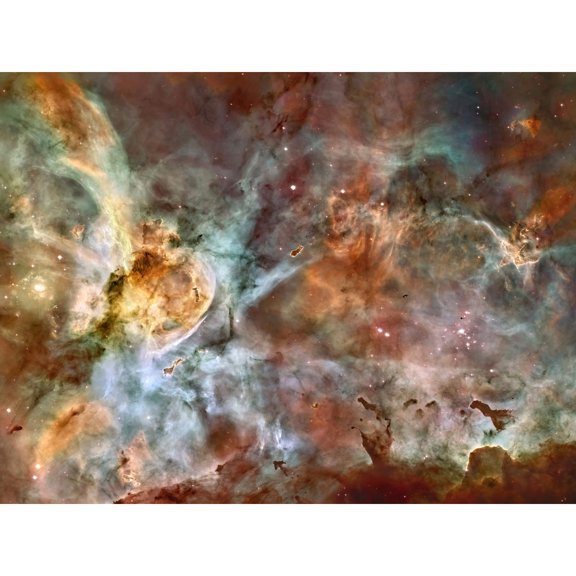 Hubble Space Telescope Image The Carina Nebula Colourful Central Starbirth Region Death Creating Celestial Dust Clouds Gas Wind Ultraviolet Radiation Large Wall Art Poster Print Thick Paper 18X24 Inch
