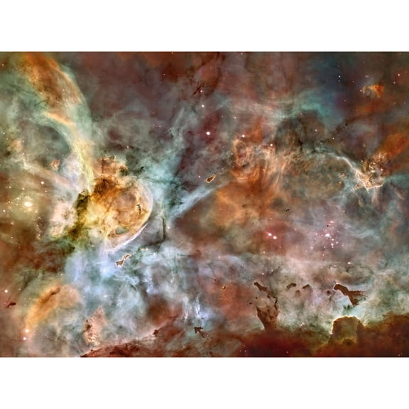 Hubble Space Telescope Image The Carina Nebula Colourful Central Starbirth Region Death Creating Celestial Dust Clouds Gas Wind Ultraviolet Radiation Unframed Wall Art Print Poster Home Decor Premium