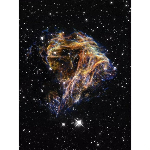 Hubble Space Telescope Image Colourful Sheets Of Debris From The Stellar Explosion Of N 49 DEM L 190 Supernova Remnant Extra Large XL Wall Art Poster Print