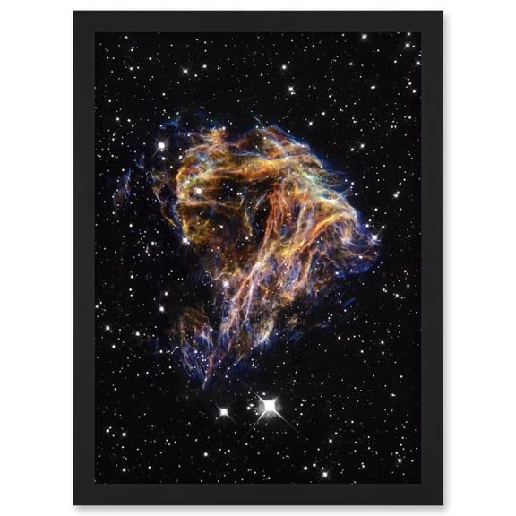 Hubble Space Telescope Image Colourful Sheets Of Debris From The Stellar Explosion Of N 49 DEM L 190 Supernova Remnant Artwork Framed Wall Art Print A4
