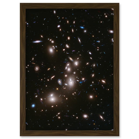 Hubble Space Telescope Image Frontier Field Abell 2744 Deep Picture Of Pandora's Galaxy Cluster Evolution After Big Bang Artwork Framed Wall Art Print A4