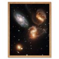 thumbnail image 1 of Hubble Space Telescope Image Galactic Wreckage In Stephan's Quintet Clash Of Galaxies Stellar Observations In The Hickson Compact Group 92 Art Print Framed Poster Wall Decor 12x16 inch, 1 of 5