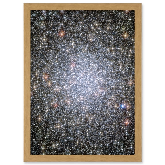 Hubble Space Telescope Image Globular Cluster 47 Tucanae 3000 Bright White Dwarf Exodus From The Stellar Group Core In Milky Way Artwork Framed Wall Art Print A4