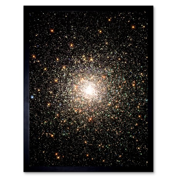 Hubble Space Telescope Image Globular Cluster M80 Ancient Star Swarm In The Milky Way Galaxy Blue Stragglers Observed Using WFPC2 Art Print Framed Poster Wall Decor 12x16 inch